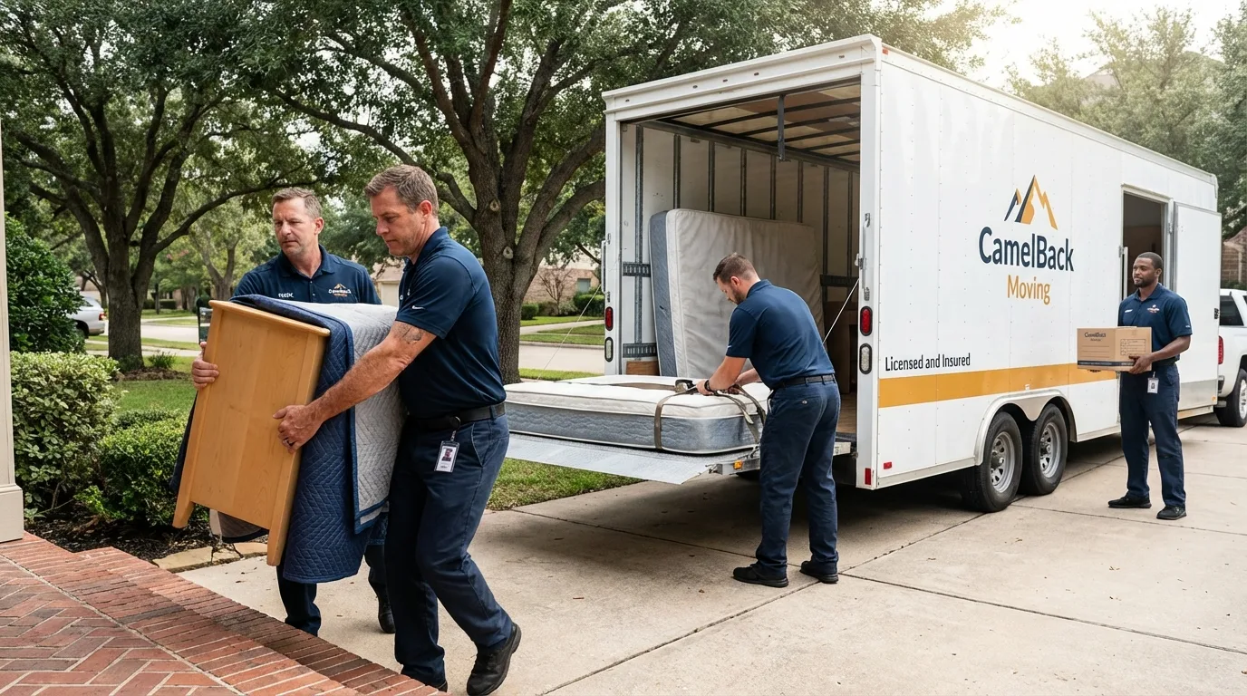 Crew loading residential truck for cross-state move from Clementon, NJ